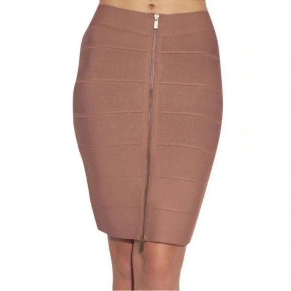 BCBGMAXAZRIA | Chic Fitted Exposed Front Zippered Pencil Skirt Size Medium M - Picture 1 of 6